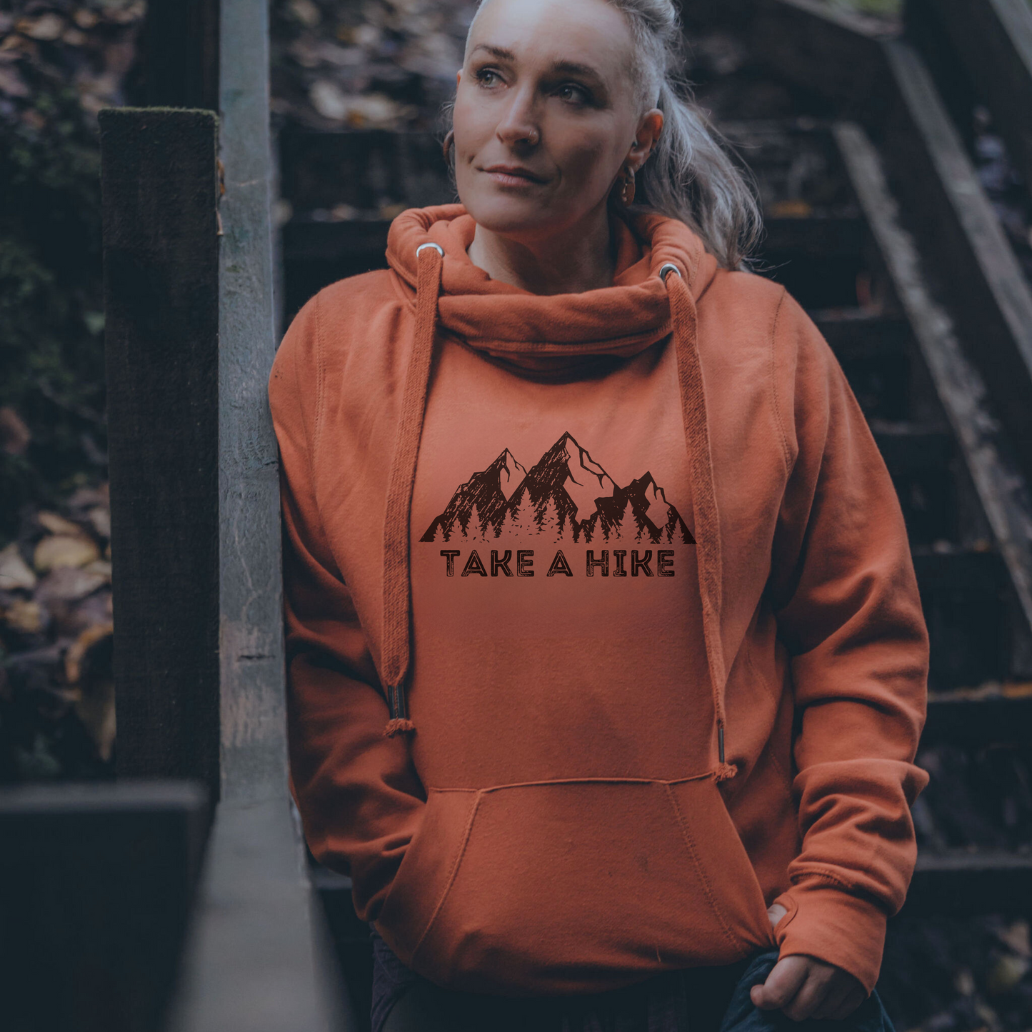 Take A Hike Cross Neck Hoodie