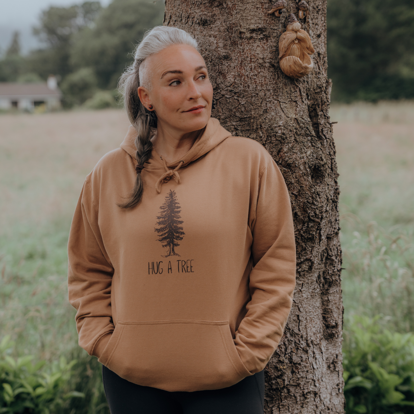 Hug A Tree Classic Hoodie Caramel